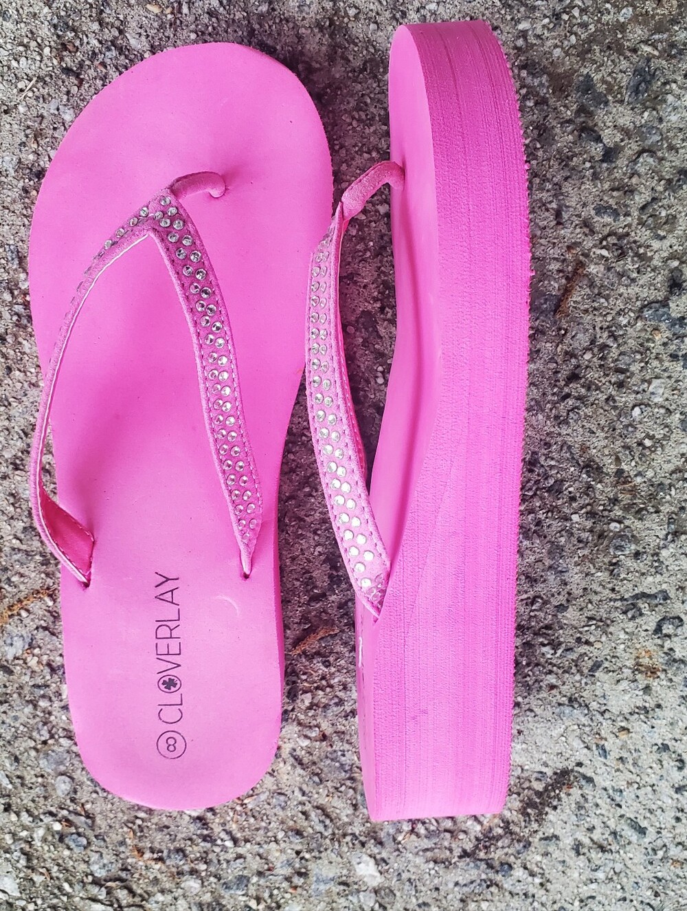 Pink Rhinestone Flip Flops - Picture 2 of 5